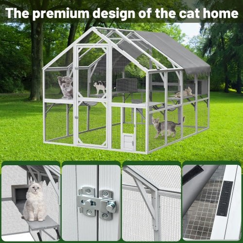 Outdoor Cat Room Cat Fence Kitten Play Fence With Platform - Mascotitas