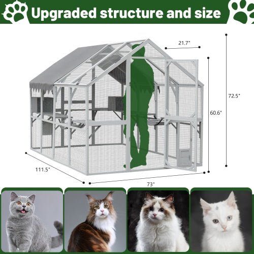 Outdoor Cat Room Cat Fence Kitten Play Fence With Platform - Mascotitas