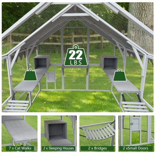 Outdoor Cat Room Cat Fence Kitten Play Fence With Platform - Mascotitas