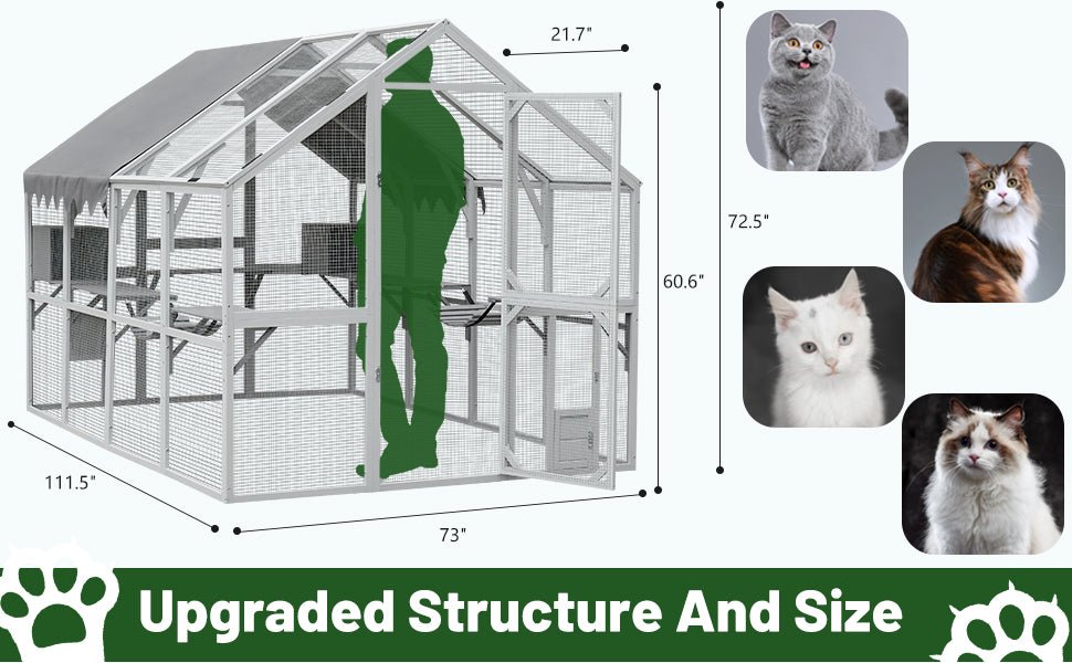 Outdoor Cat Room Cat Fence Kitten Play Fence With Platform - Mascotitas