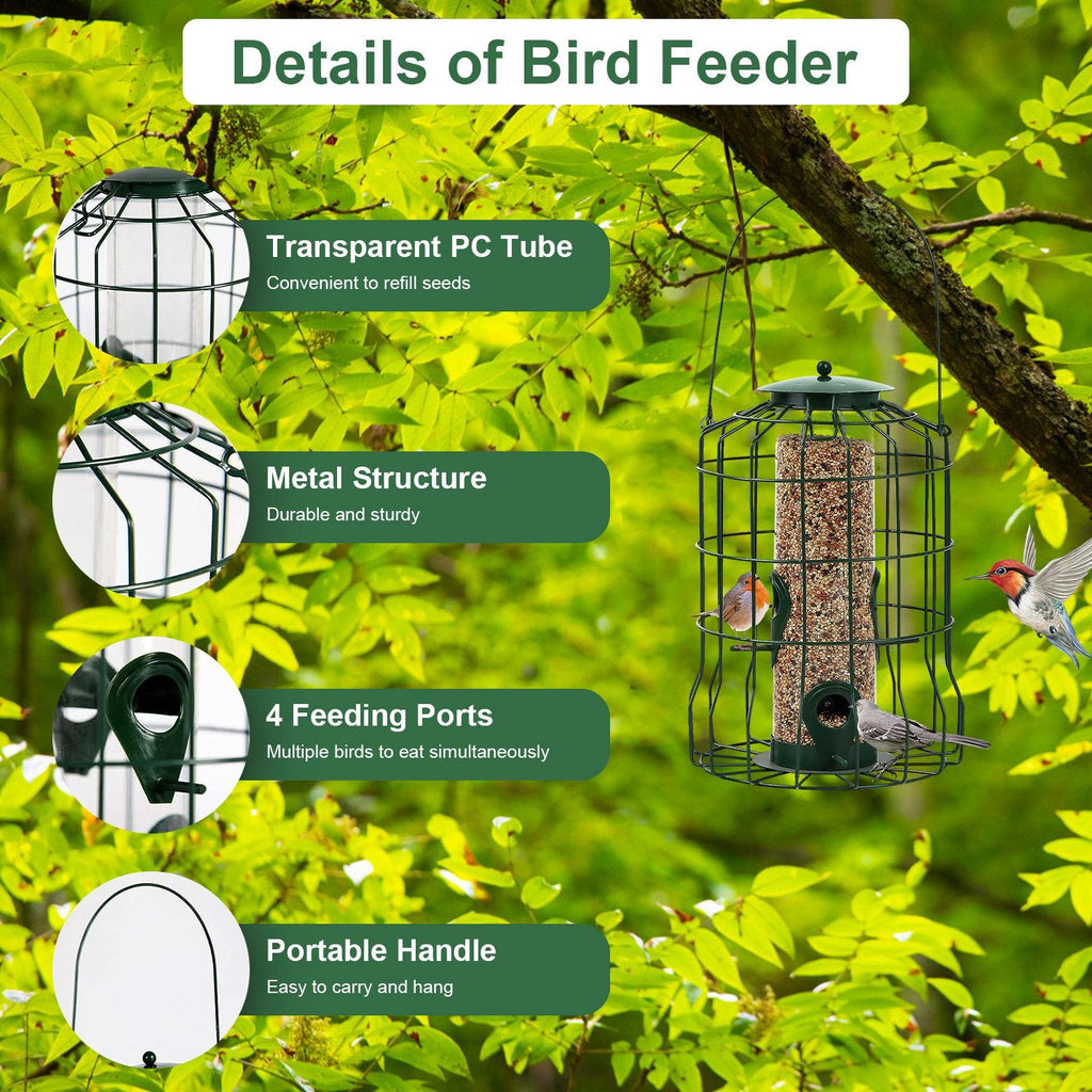 Outdoor Wild Bird Feeder Squirrel - Proof Chew - Proof Metal Hanging Seed Feeder - Mascotitas
