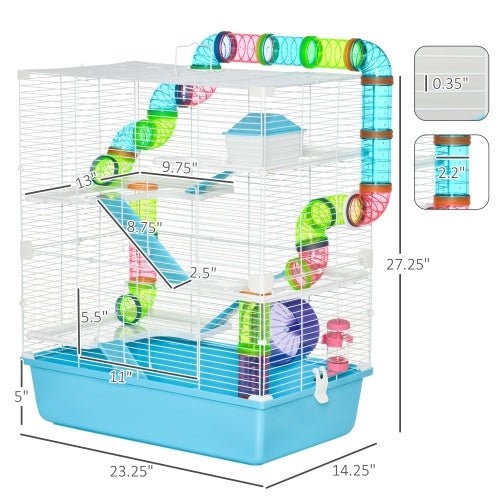Oversized 23 Hamster Cage With Tube And Tunnel - Mascotitas