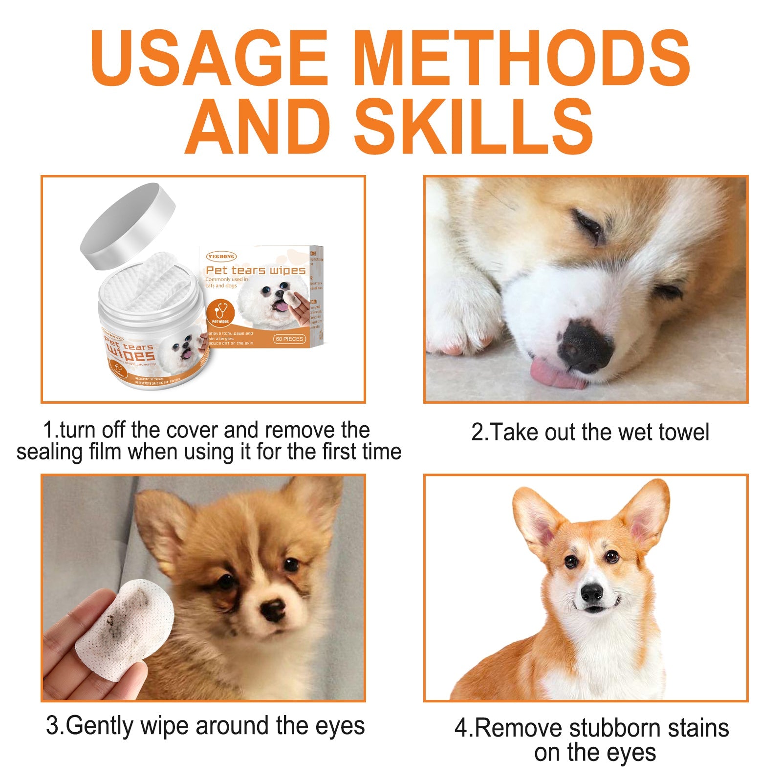 Pet Eye Cleaning Wipes — Tear Stain Remover - Mascotitas