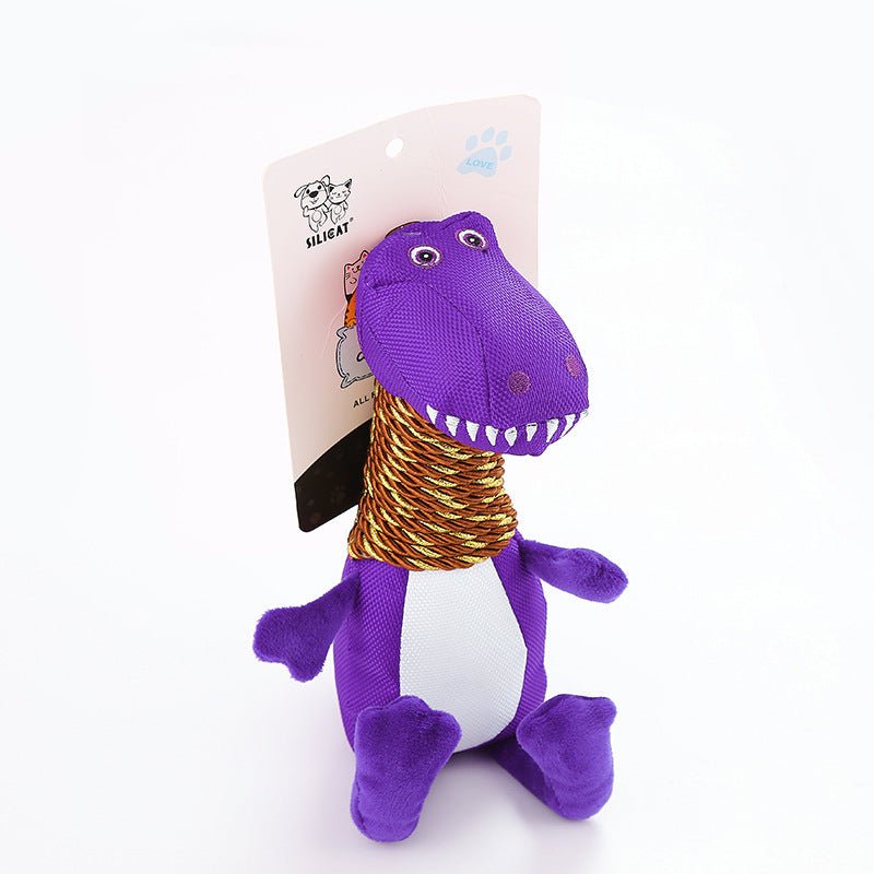 Plush Dinosaur Dog Toy with Sound and Chew Features - Mascotitas