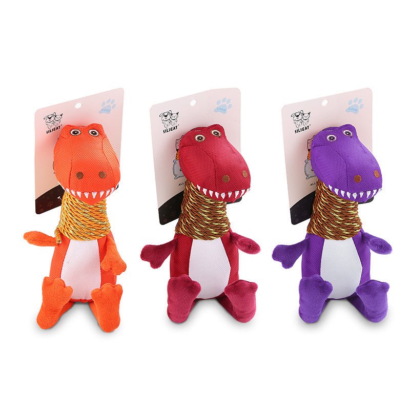 Plush Dinosaur Dog Toy with Sound and Chew Features - Mascotitas