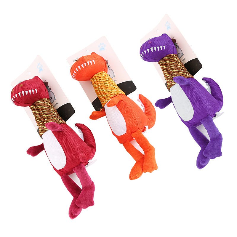 Plush Dinosaur Dog Toy with Sound and Chew Features - Mascotitas