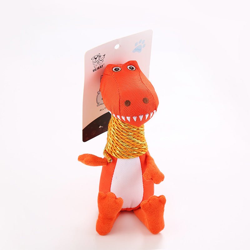 Plush Dinosaur Dog Toy with Sound and Chew Features - Mascotitas