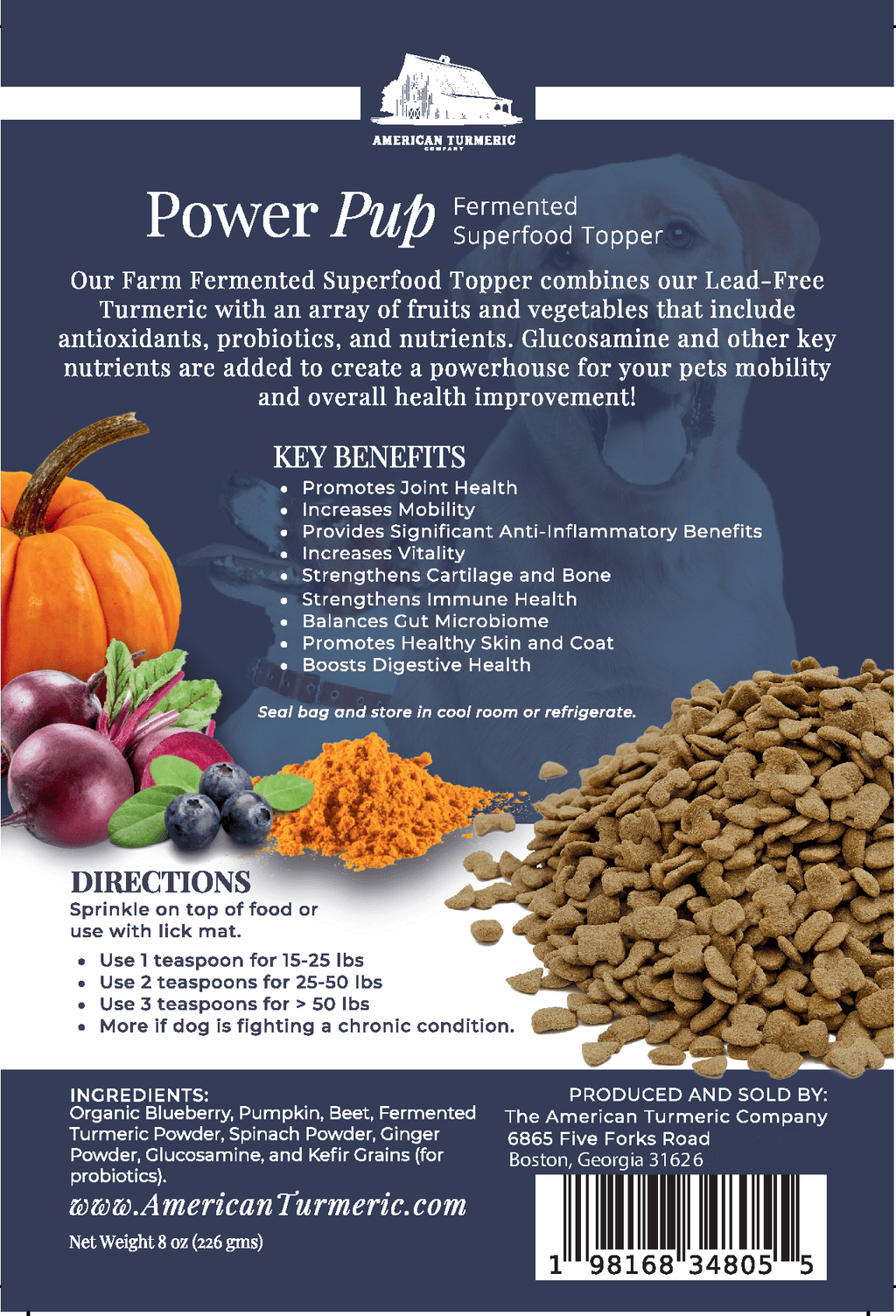 Power Pup Fermented Superfood Turmeric Powder for Pets - Mascotitas