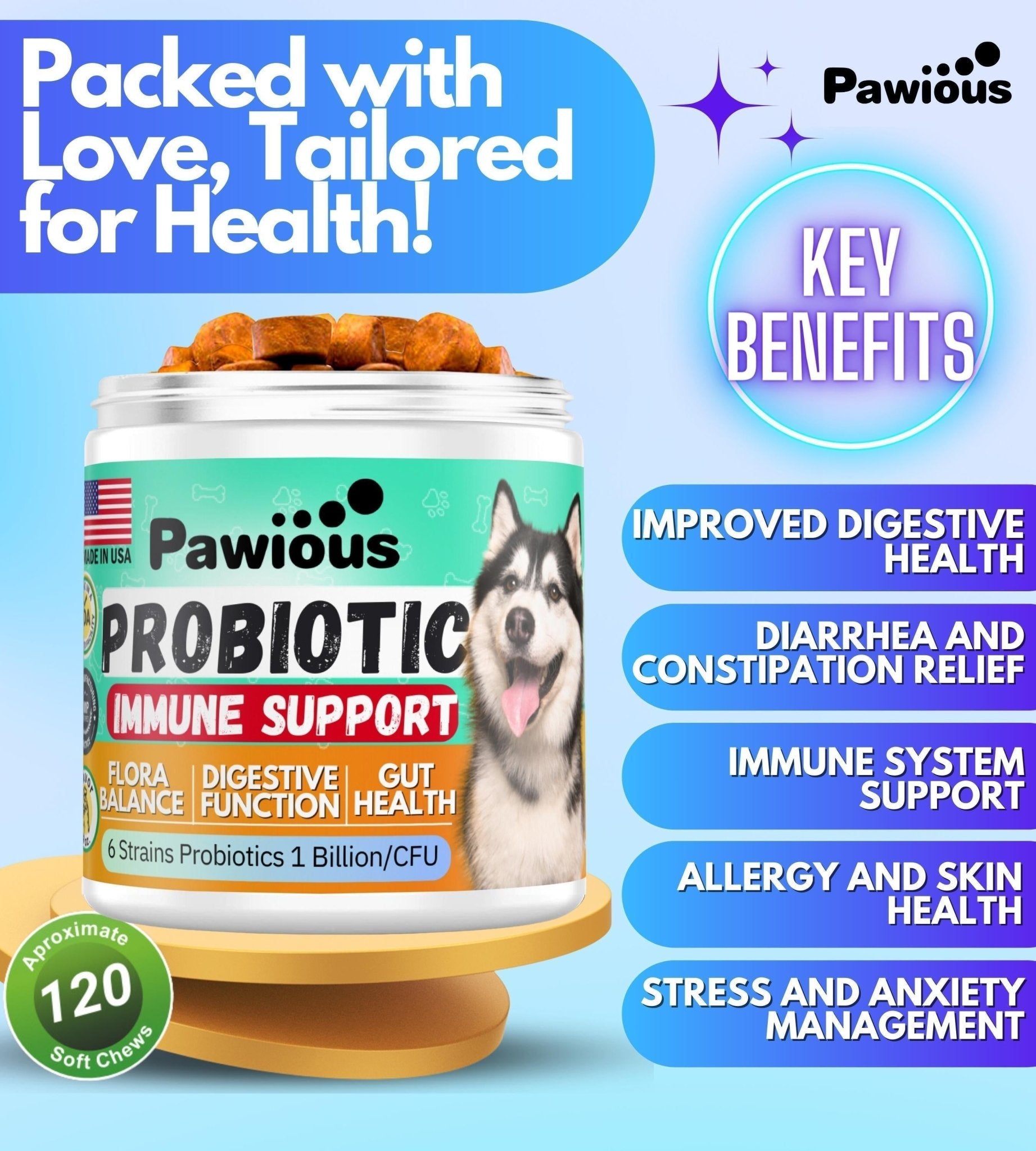 Probiotic & Enzyme Chews for Dogs — Gut Health - Mascotitas