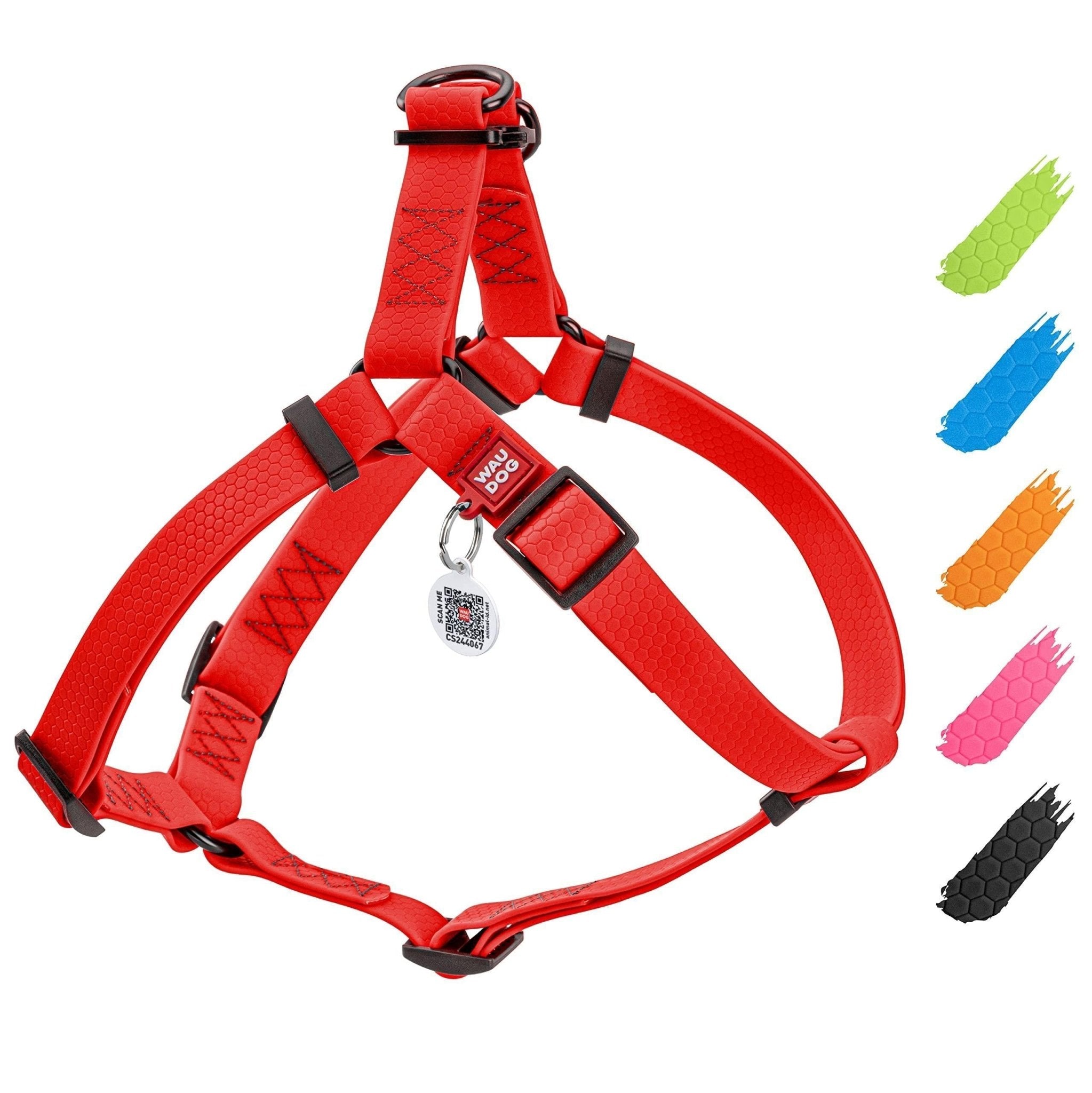 Red Waterproof Dog Harness Adjustable for Small Dogs S Size 1622 inch - Mascotitas