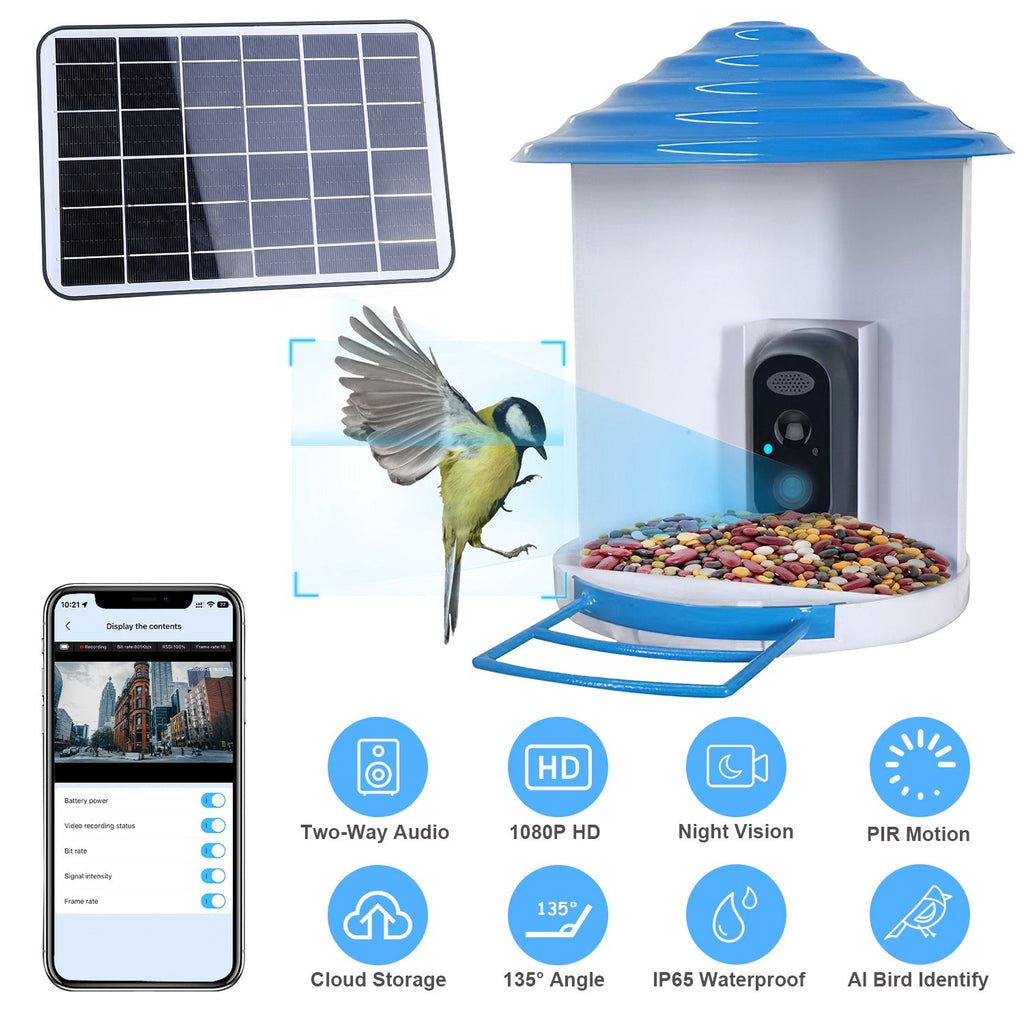 Smart Bird Feeder with Solar - Powered Camera - Mascotitas