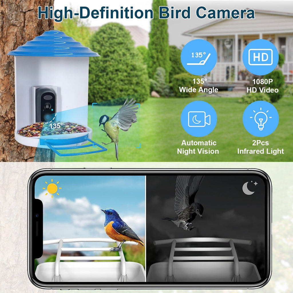 Smart Bird Feeder with Solar - Powered Camera - Mascotitas