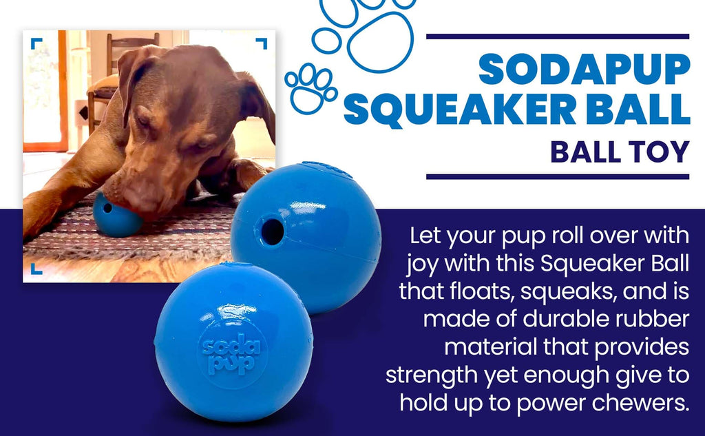 Squeak Ball - Durable Squeaky Dog Toy, Floats, Chew Toy | USA Made - Mascotitas