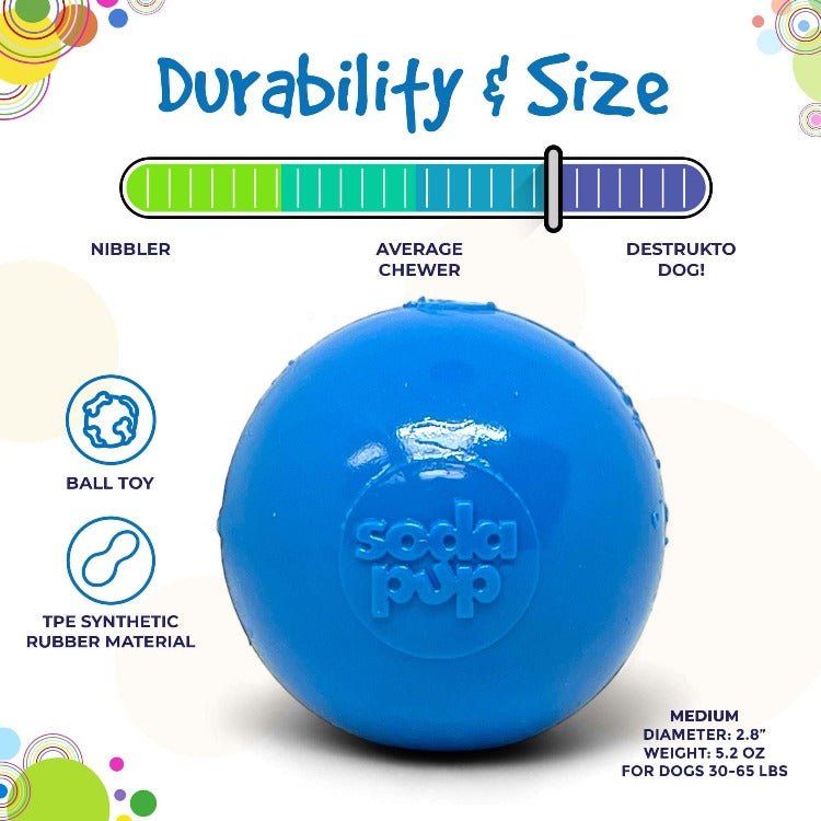 Squeak Ball - Durable Squeaky Dog Toy, Floats, Chew Toy | USA Made - Mascotitas
