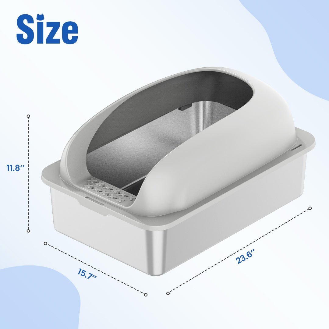 Stainless Steel Cat Litter Box with Lid & Scoop - Mascotitas