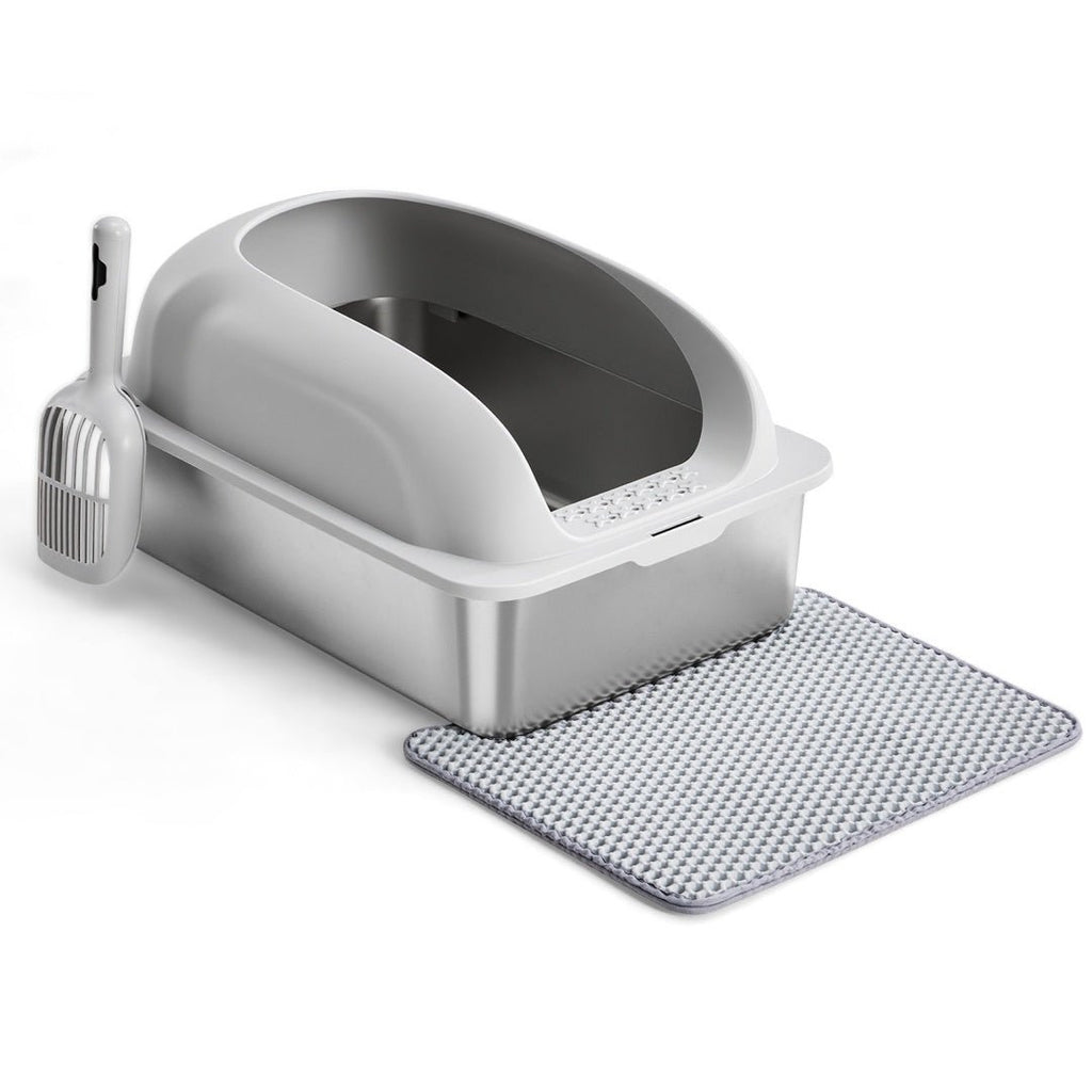 Stainless Steel Cat Litter Box with Lid & Scoop - Mascotitas
