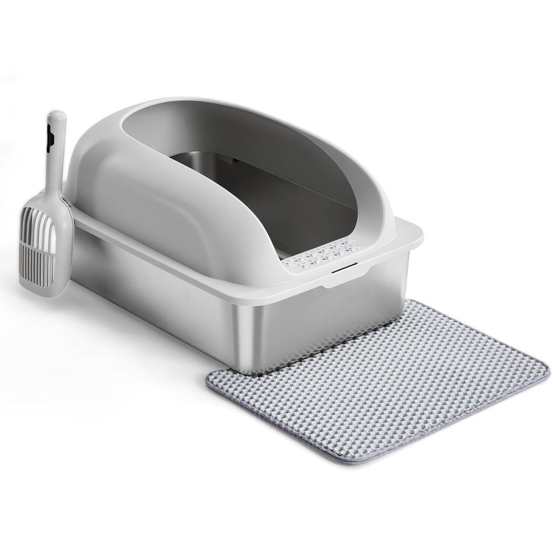 Stainless Steel Cat Litter Box with Lid & Scoop - Mascotitas