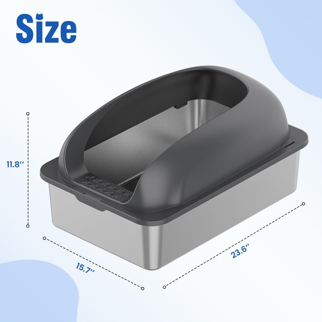 Stainless Steel Cat Litter Box with Lid & Scoop - Mascotitas