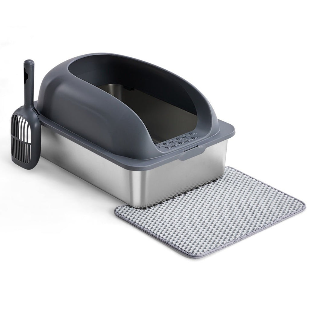 Stainless Steel Cat Litter Box with Lid & Scoop - Mascotitas