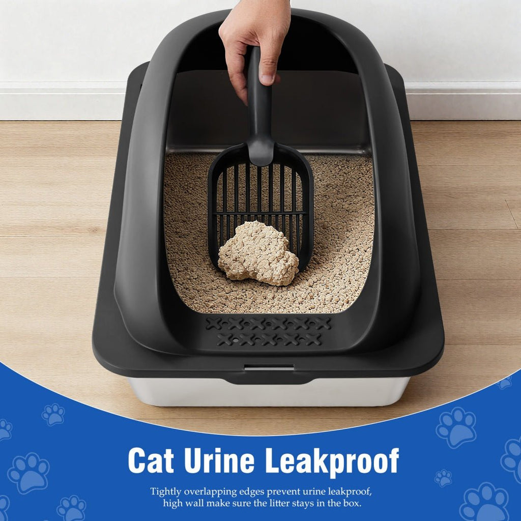 Stainless Steel Cat Litter Box with Lid & Scoop - Mascotitas
