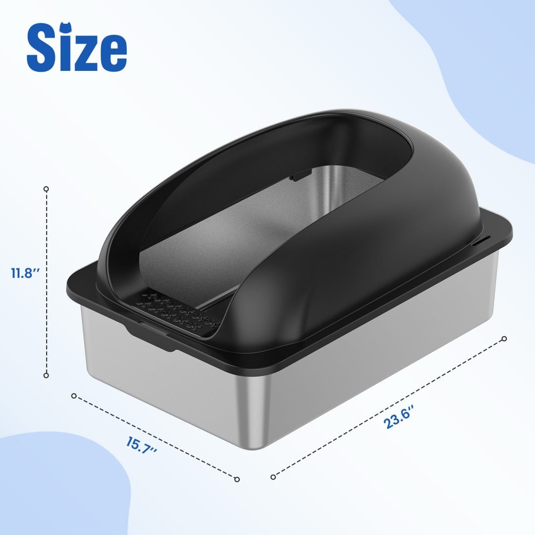 Stainless Steel Cat Litter Box with Lid & Scoop - Mascotitas