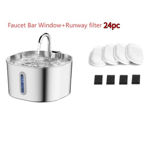 Stainless Steel Smart Pet Water Dispenser Automatic Circulation Large Capacity - Mascotitas