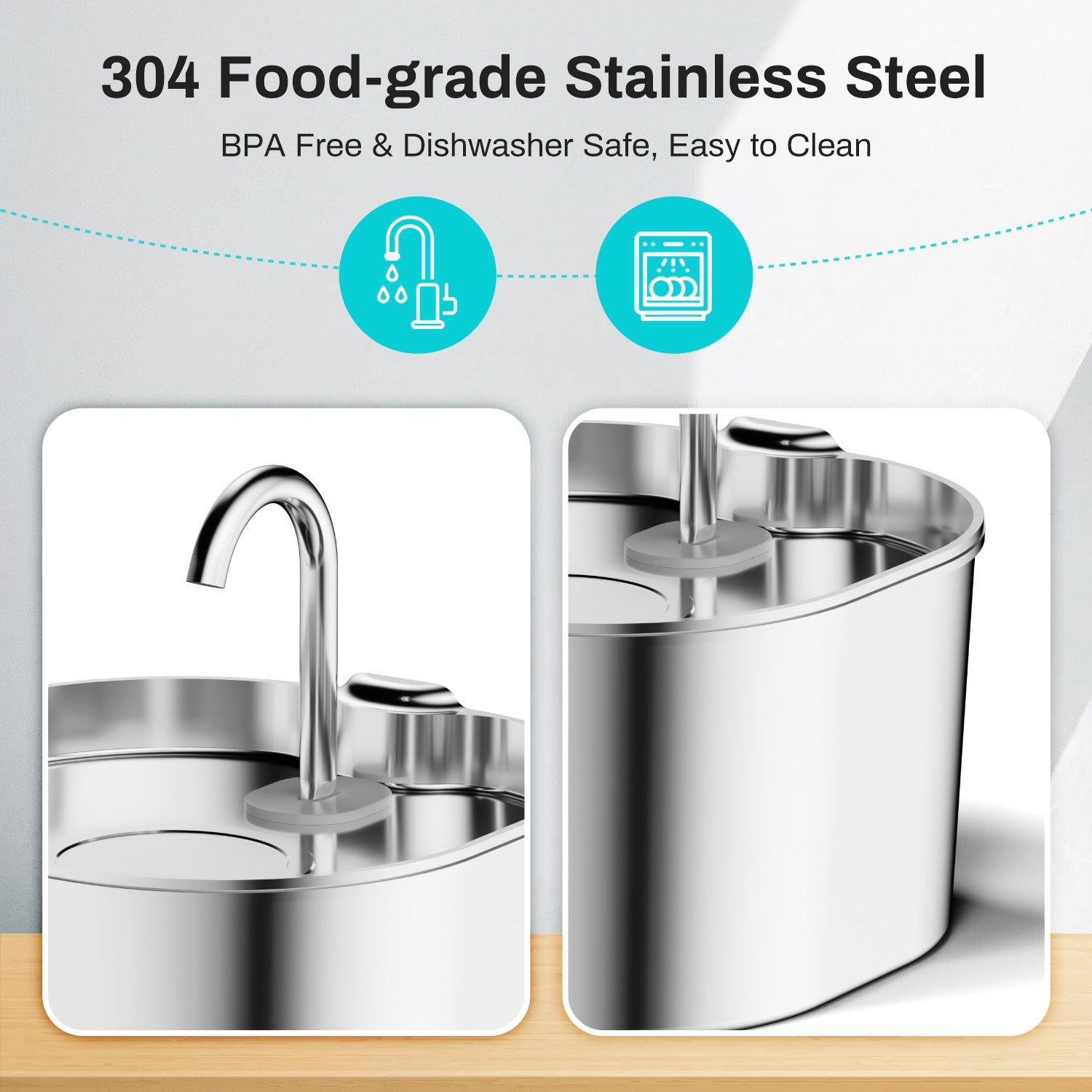 Stainless Steel Smart Pet Water Dispenser Automatic Circulation Large Capacity - Mascotitas