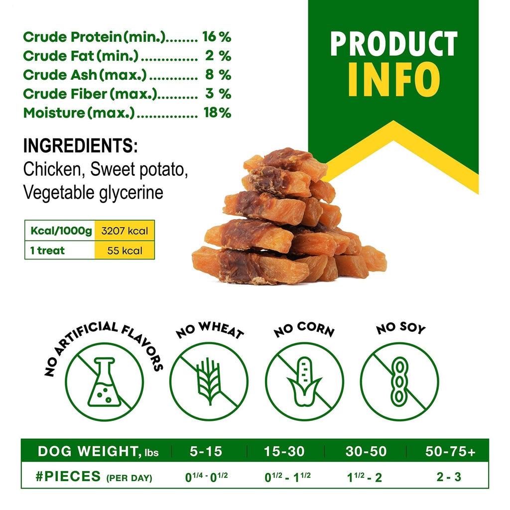 Sweet Potato & Chicken Chews — Grain Free - Mascotitas