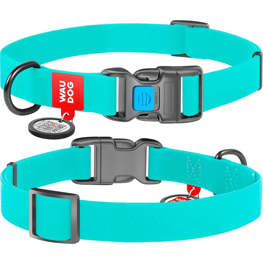 Waterproof Dog Collar Heavy Duty Adjustable for Medium Dogs M Size Glow in Dark - Mascotitas