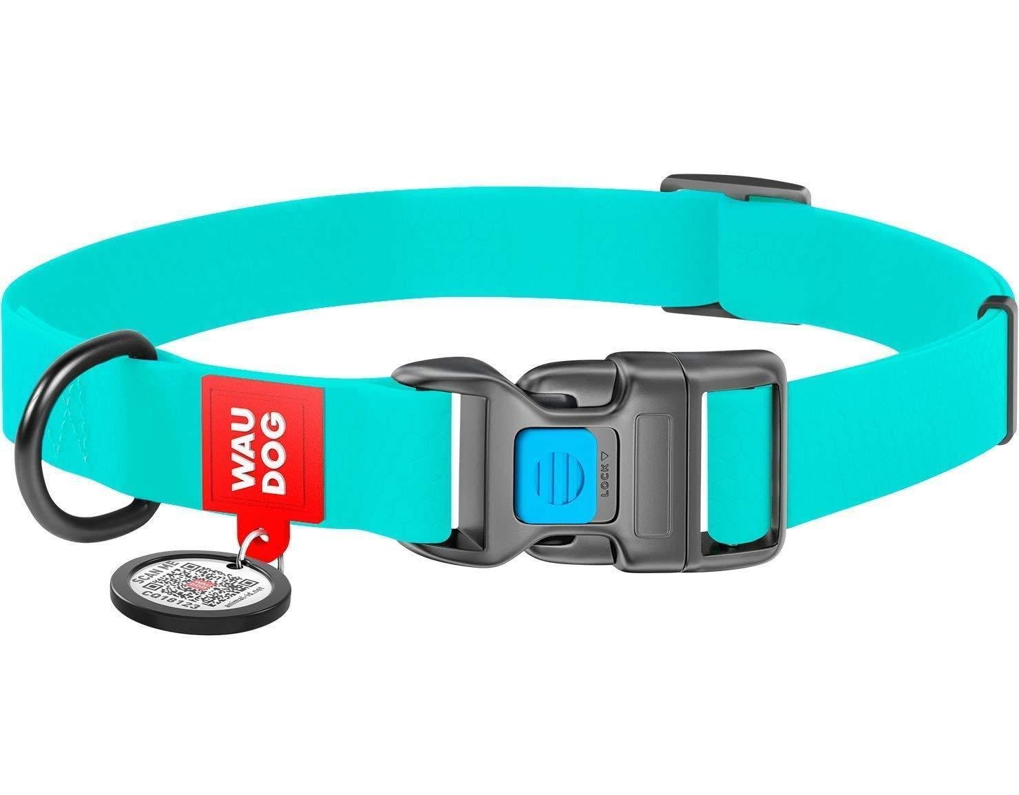 Waterproof Dog Collar Heavy Duty Adjustable for Medium Dogs M Size Glow in Dark - Mascotitas
